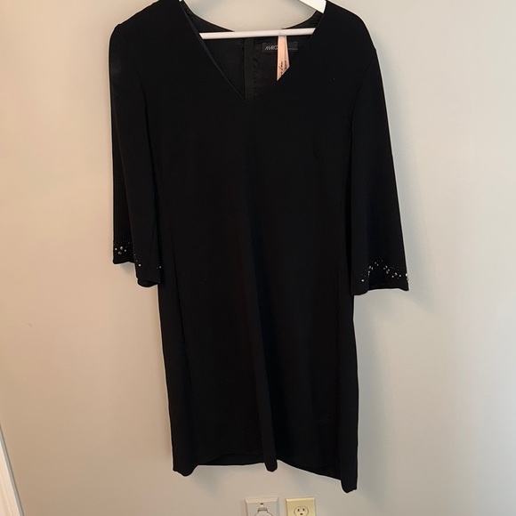 Marccain tunic dress black with rhinestone sleeves - Picture 1 of 3